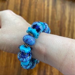 Stunning art glass bracelet made at the Workhouse Arts Center